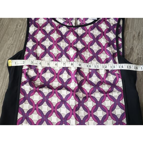 Trina Turk Multicolor Abstract Sleeveless Silk Blouse - Picture 6 of 8